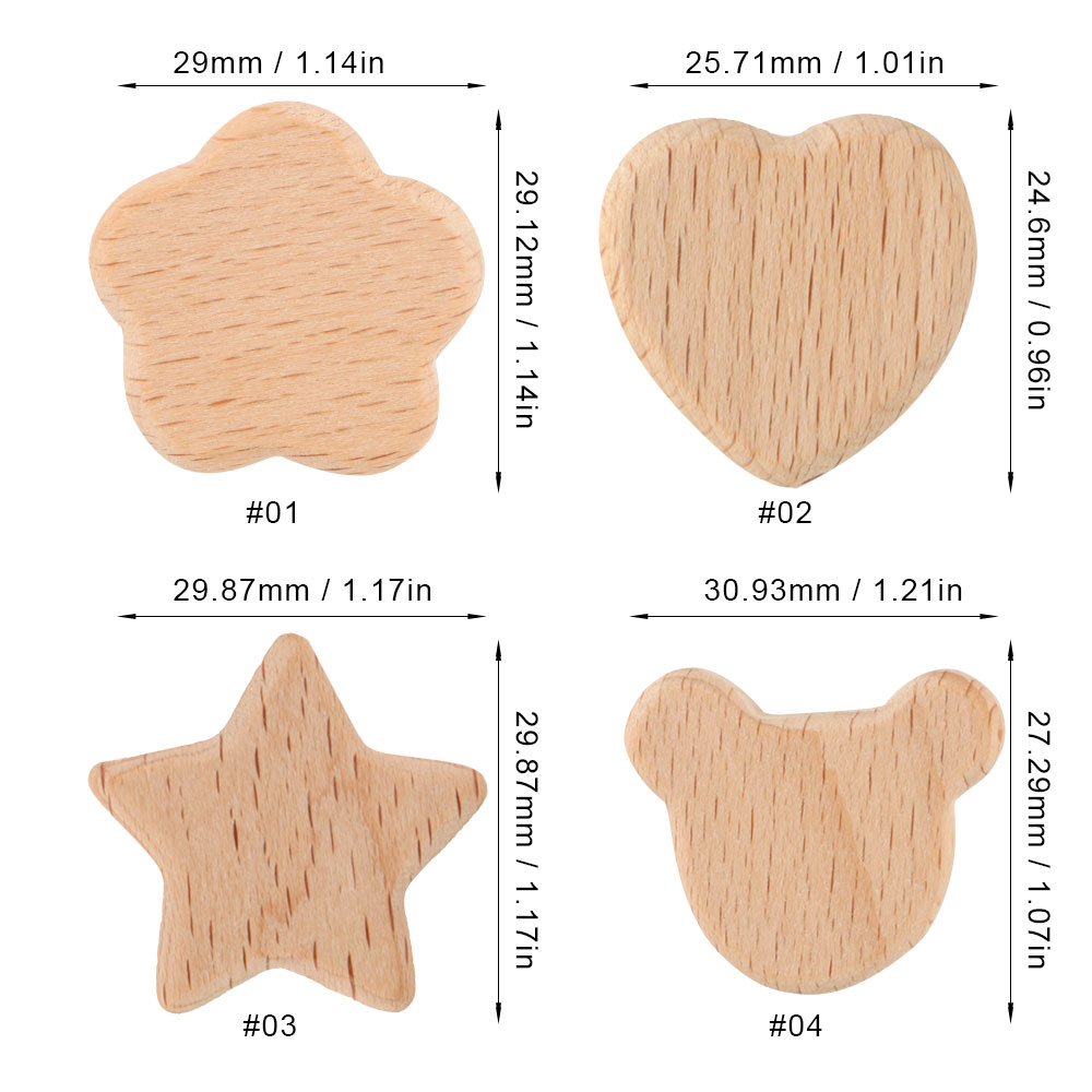 Useful Tech Accessories - Kovict 15pcs Beech Wood Bear Flower