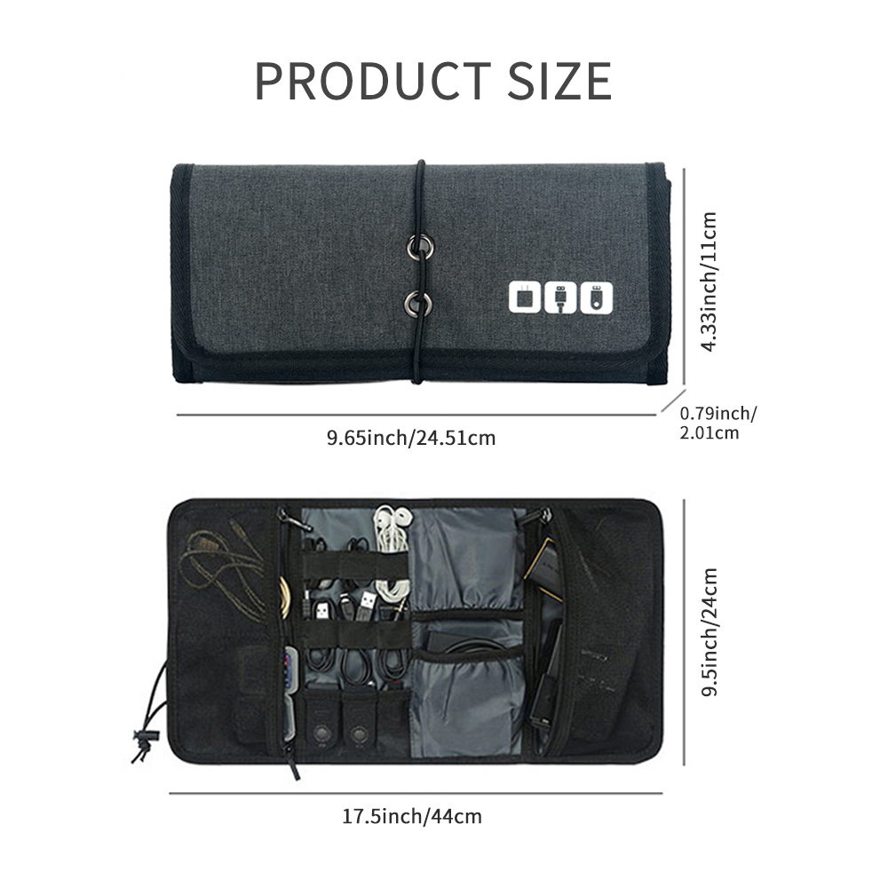 Tech Accessories Storage - Home Cable Organizer Pouch | Roll-Up