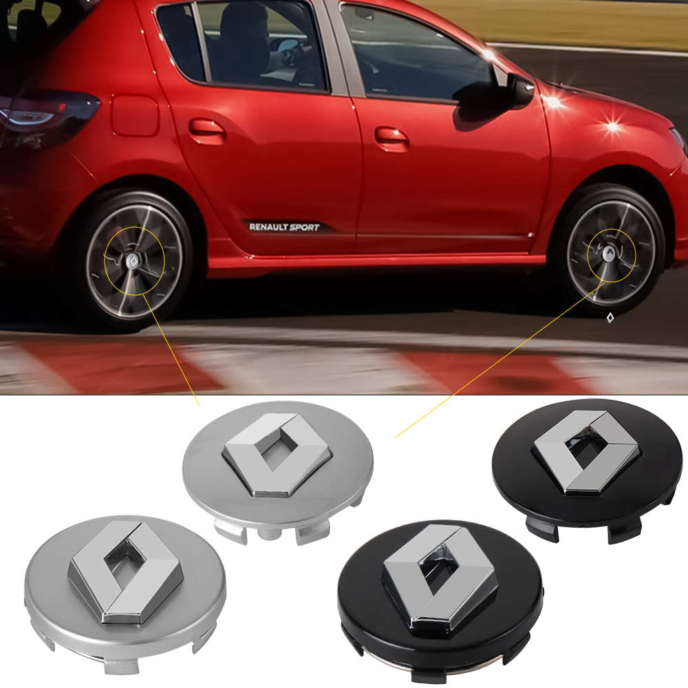 Tech Accessories Dacia - 4Pcs 56/60mm Car Emblem Wheel Center
