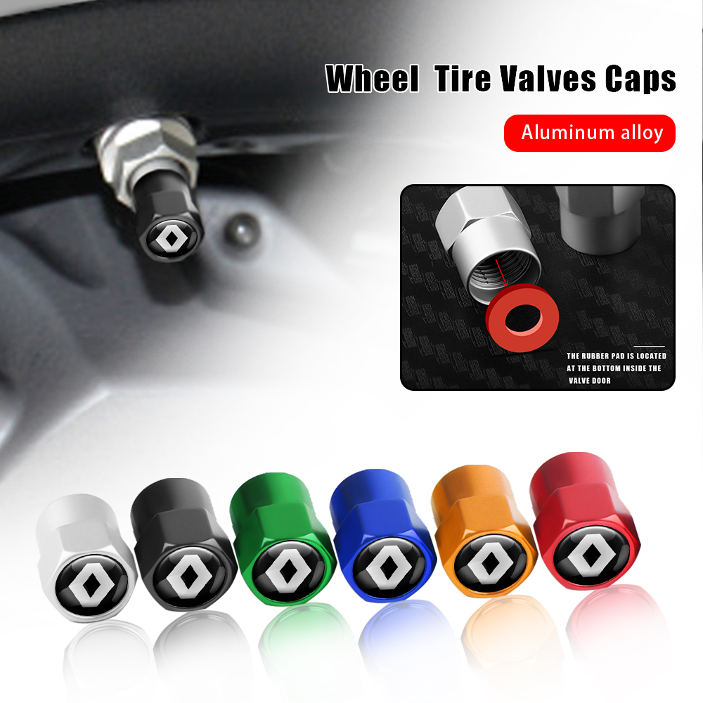 Tech Accessories Dacia - 4Pc Car Tire Valve Caps Metal