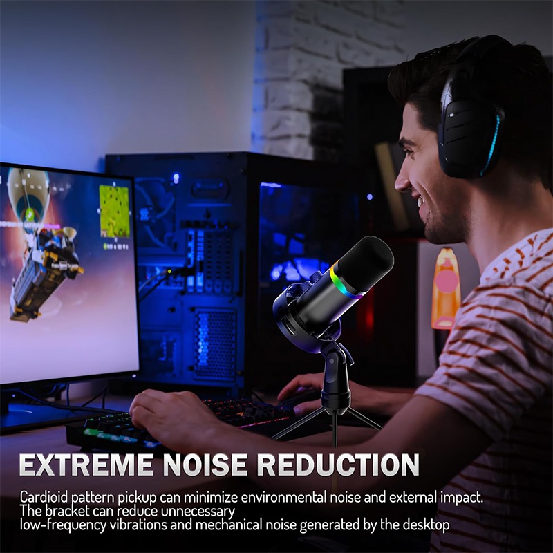 Monitor Arm Single - USB Gaming Microphone with Boom Arm