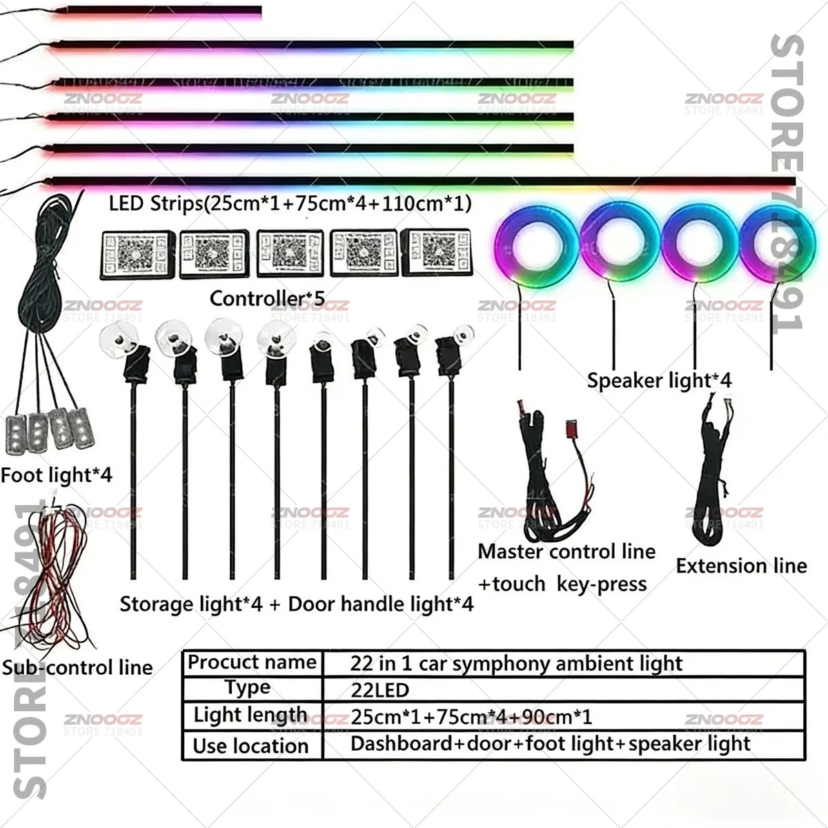 22in1 RGB Car Interior Acrylic - Tech Lighting Accessories 评论和价格