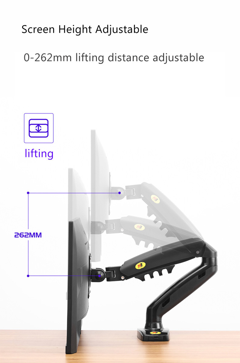 NEW NB F80 17-30' Desktop LED  - Monitor Arm Single 评论和价格