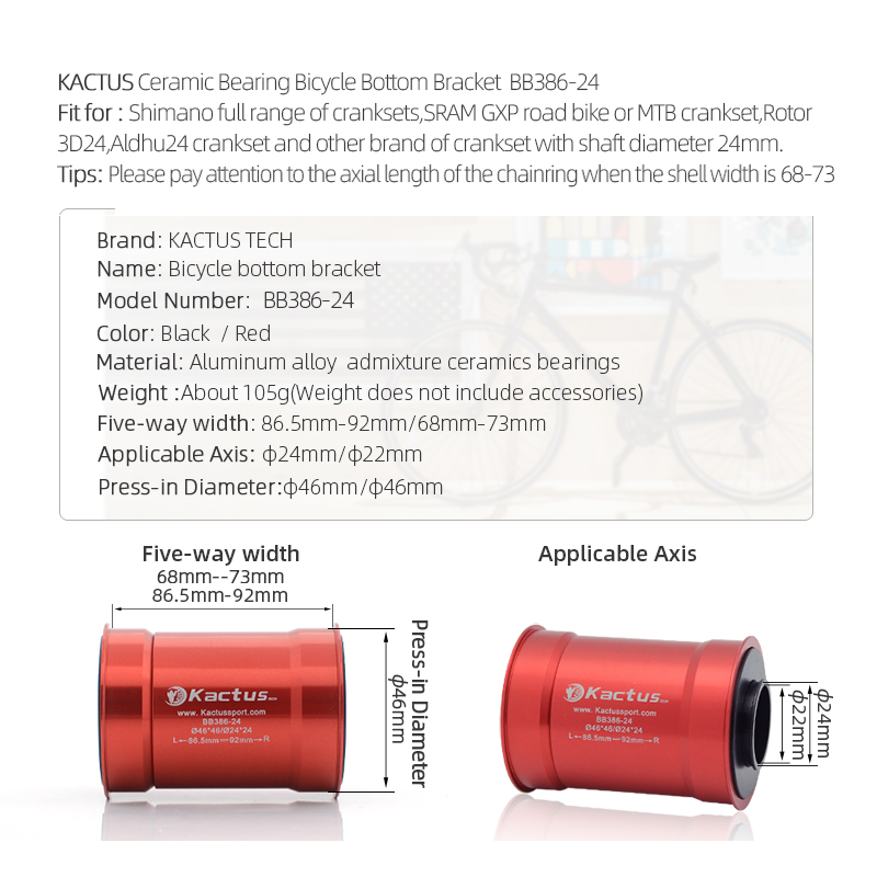 KACTUS Bike Bottom Bracket Cer - Tech Bike Accessories 评论和价格