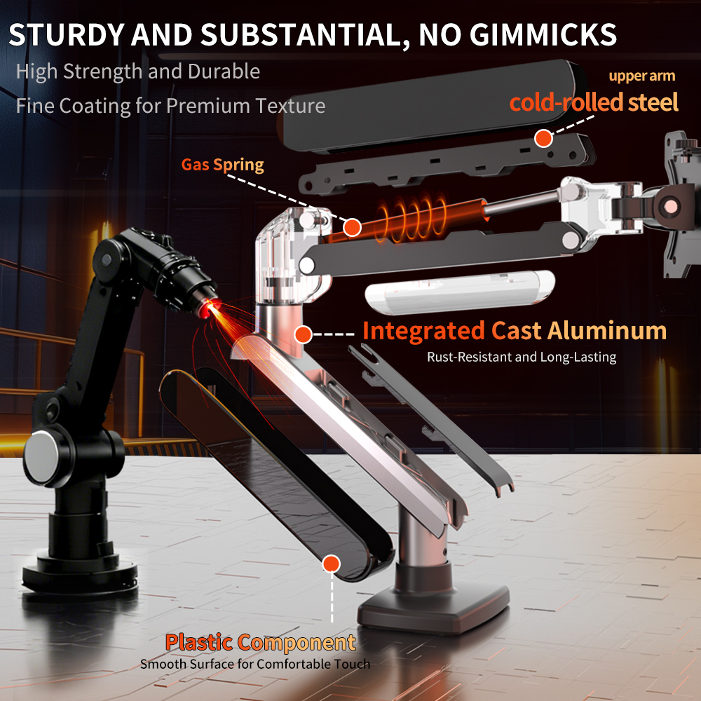 White Single Monitor Arm Desk  - Monitor Arm Single 评论和价格