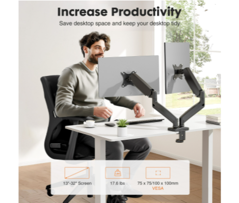 Dual Monitor Stand Arm, Gas Sp - Monitor Arm Single 评论和价格